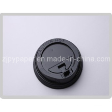 Black Styrene Travel Lid Hot Drinking Coffee Cup Lid